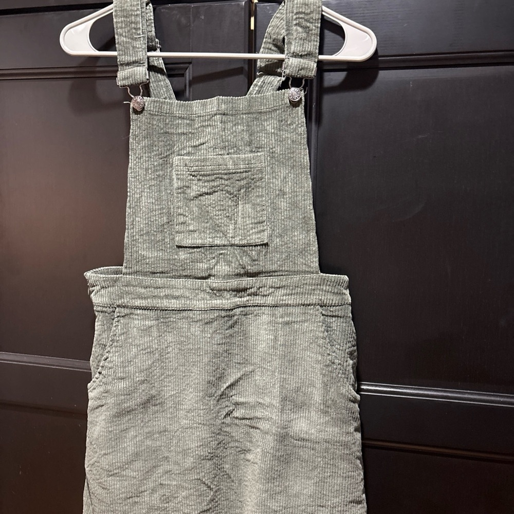 Luca & Grae - Olive Green Corduroy Overalls Dress